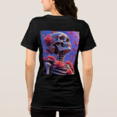 Cool Psychedelic Skeleton Neon Cyberpunk Aesthetic トライブレンドTシャツ (裏面)