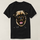 Cool Pug Dog Face Tシャツ (デザイン正面)