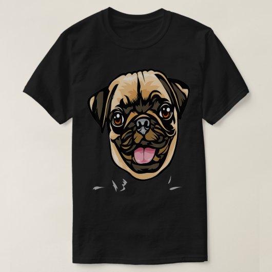 Cool Pug Dog Face Tシャツ (デザイン正面)