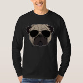 Cool Pug  Hipster Pug with sunglasses Tシャツ (正面)