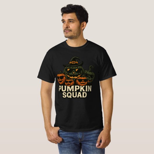Cool Pumpkin Squad Halloween Design Tシャツ (正面フル)