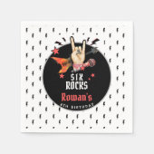 Cool Punk Rockstar Any Age Birthday  スタンダードカクテルナプキン (正面)
