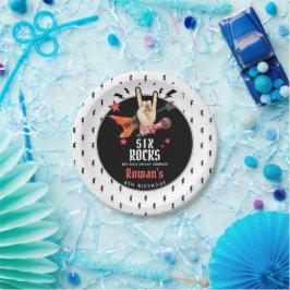 Cool Punk Rockstar Any Age Birthday  ペーパープレート