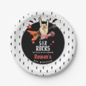 Cool Punk Rockstar Any Age Birthday  ペーパープレート (正面)