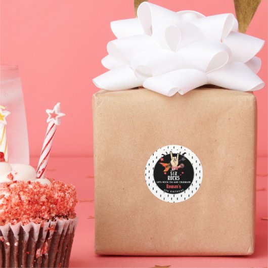 Cool Punk Rockstar Any Age Birthday  ラウンドシール (パーティー)