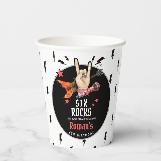Cool Punk Rockstar Any Age Birthday  紙コップ (裏面)