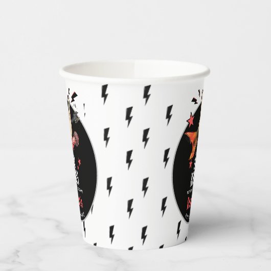 Cool Punk Rockstar Any Age Birthday  紙コップ (左)