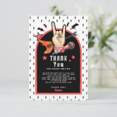 Cool Punk Rockstar Birthday Thank You Card サンキューカード (スタンド正面)