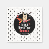 Cool Punk Rockstar First Birthday  スタンダードカクテルナプキン (正面)