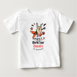 Cool Punk Rockstar First Birthday  ベビーTシャツ