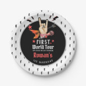 Cool Punk Rockstar First Birthday ペーパープレート (正面)