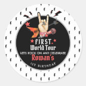 Cool Punk Rockstar First Birthday ラウンドシール (正面)