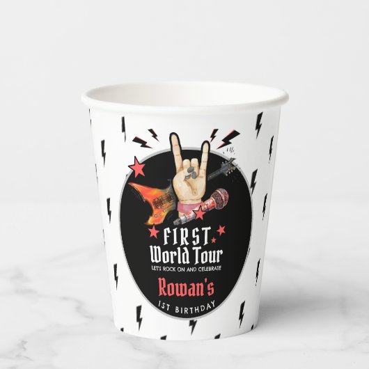 Cool Punk Rockstar First Birthday  紙コップ (裏面)