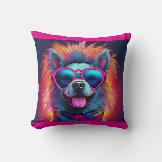 Cool Pup Throw Pillow クッション (正面)