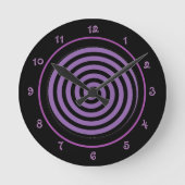 Cool Purple Spiral Vortex ラウンド壁時計 (正面)
