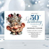 Cool Quirky Man 50 Birthday Editable Invitation 招待状