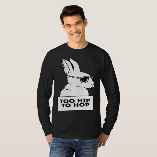 cool rabbit bunny hip hop sunglasses chill tシャツ (正面フル)