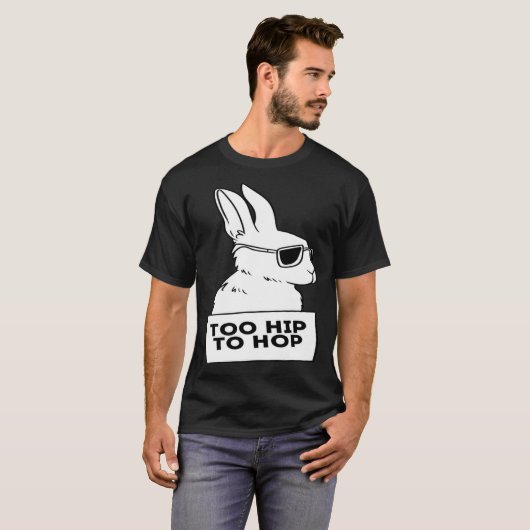 cool rabbit bunny hip hop sunglasses chill tシャツ (正面フル)