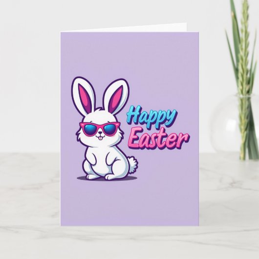 Cool Rabbit Happy Easter Card カード (正面)