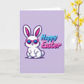 Cool Rabbit Happy Easter Card カード (黄色い花)