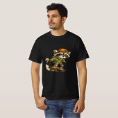 Cool Raccoon Skateboard Graphic T-Shirt Tシャツ (正面フル)