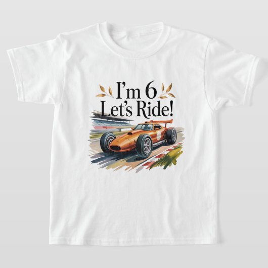 Cool Race Car Birthday Design for 6 Year Old Boys Tシャツ (レイダウン)