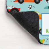 Cool Race Cars Personalized Kids マウスパッド (コーナー)