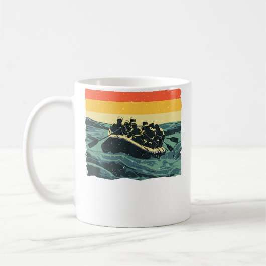 Cool Rafting Art For Men Women White Water Rafting コーヒーマグカップ (左)