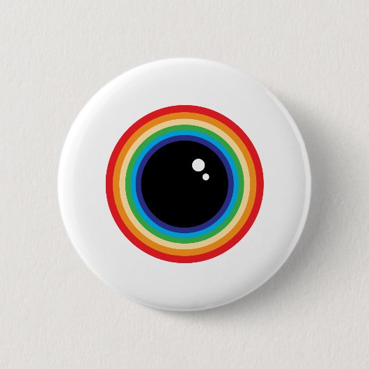 Cool Rainbow Eyeball 缶バッジ (正面)