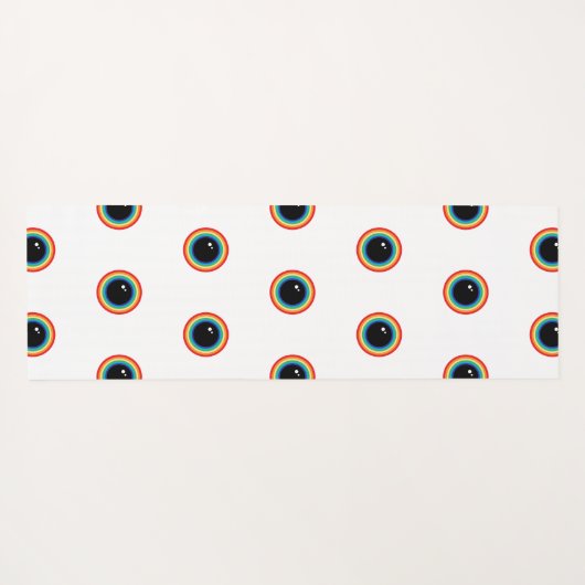 Cool Rainbow Eyes ヨガマット (裏面(横))