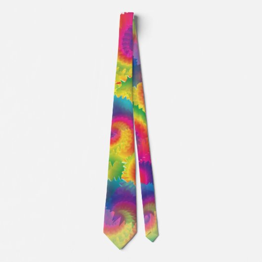 Cool Rainbow Tie Dye Pattern Tie ネクタイ (正面)