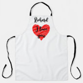 Cool red heart I love you for boyfriend エプロン (正面)