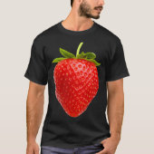 Cool Red Strawberry Illustration Novelty Graphic D Tシャツ (正面)