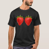 Cool Red Strawberry Illustration Novelty Graphic D Tシャツ (正面)