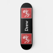 Cool Red White and Black Dragon Skateboard スケートボード (正面)