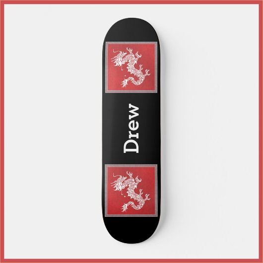 Cool Red White and Black Dragon Skateboard スケートボード