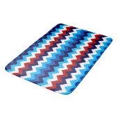 Cool Red White Blue Chevron Print Large Bath Mat バスマット (アングル)