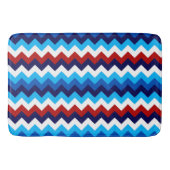 Cool Red White Blue Chevron Print Large Bath Mat バスマット (正面)