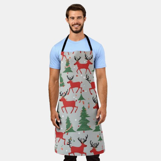 Cool Reindeers エプロン (着用した状態)