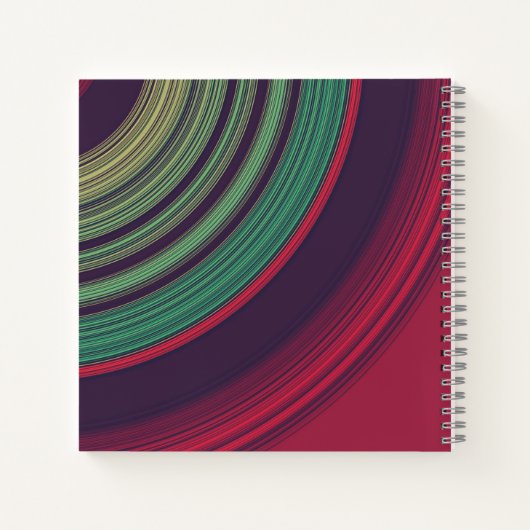 Cool Retro Abstract Record Grooves Pattern ノートブック (裏面)