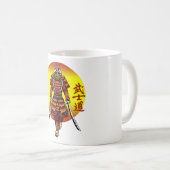 Cool Retro Armored Samurai with 2 Katanas コーヒーマグカップ (正面右)