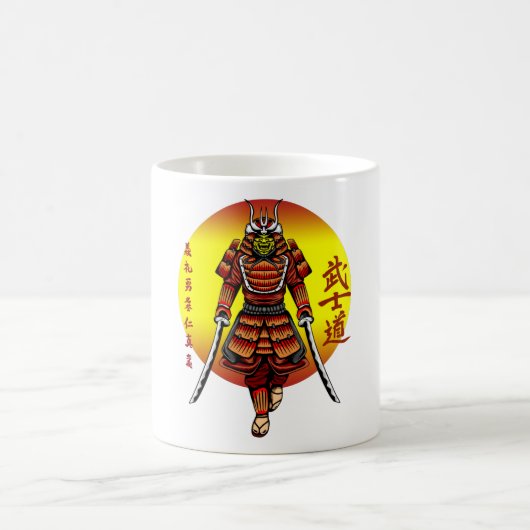 Cool Retro Armored Samurai with 2 Katanas コーヒーマグカップ (中央)