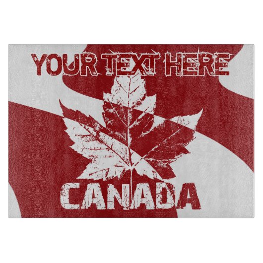 Cool Retro Canada Decor Personalized Canada カッティングボード (正面)