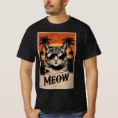 Cool Retro Cat with Sunglasses Tシャツ (正面)