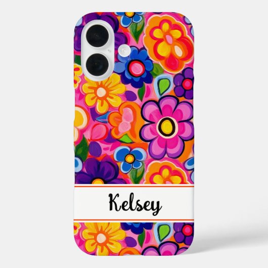 Cool Retro Floral Personalized Case-Mate iPhoneケース (裏面)