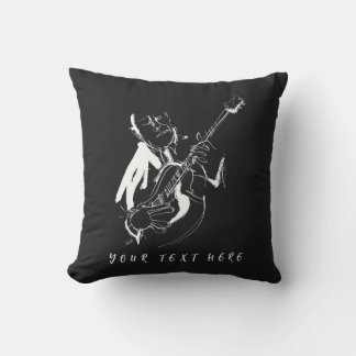 Cool Retro Guitarist Custom Name(名入れ対応) クッション