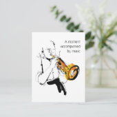 Cool Retro Man Playing Trumpet - Jazz Music Art ポストカード (スタンド正面)