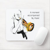 Cool Retro Man Playing Trumpet - Jazz Music Art マウスパッド (マウス)