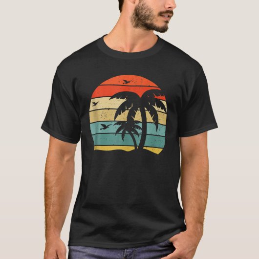 Cool Retro Palm Trees Tropical Tシャツ (正面)