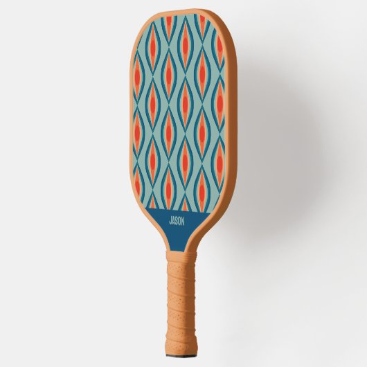 Cool Retro Pattern Pickleball Paddle ピックルボールラケット (左)